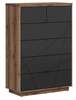 Kummut Black Red White Forn S471-KOM6S-DDC/CAM, 90 x 42.5 x 130.5 cm, must/tume tamm