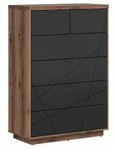 Kummut Black Red White Forn S471-KOM6S-DDC/CAM, 90 x 42.5 x 130.5 cm, must/tume tamm
