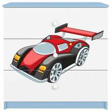 Kummut Kocot Kids Babydreams Racing Car, 41 x 80 x 80.5 cm, sinine/valge
