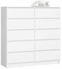 Kummut Akord K120, 40 x 120 x 121 cm, valge