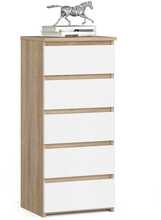 Kummut Akord CL5, 40 cm, 5 sahtliga, pruun/valge