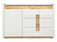 Kummut Black Red White Alameda M, 147 x 41 x 96.5 cm, valge/tamm