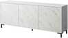 Kummut Cama Meble Marmo 3D, 200 x 45 x 80,5 cm, valge matt/marmorvalge