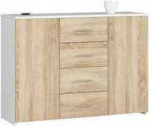 Kummut Akord K45, 35 x 110 x 80 cm, valge/sonoma tamm