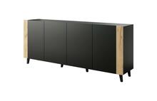 Kummut Cama Meble Faro KOM200 CZ, 200 x 42 x 82 cm, matt must/tamm