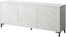 Kummut Cama Meble Marmo 3D, 200 x 45 x 80,5 cm, valge matt/marmorvalge