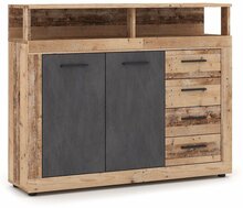 Kummut Luna Midi A 2D4S, 119 x 32 x 96.8 cm, helepruun
