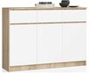 Kummut Akord Furniture Factory K140 94036010, 40 x 138 x 99 cm, valge/pruunikas