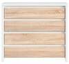 Kummut Black Red White Kaspian KOM4S, 105 x 40.5 x 92 cm, valge/tamm