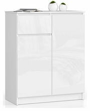 Kummut Akord K80, 80 x 40 x 99 cm, läikiv valge
