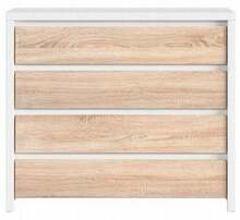 Kummut Black Red White Kaspian KOM4S, 105 x 40.5 x 92 cm, valge/tamm