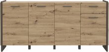 Kummut Forte Flash 4D1S, 41.3 x 186.5 x 86.1 cm, pruun/hall
