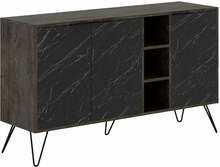 Kummut Kalune Design Clara 855DTE4226, 35.6 x 142 x 83 cm, must/tumepruun