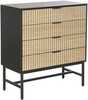 Kummut Home4you Helve 40923, 80 x 40 x 89,5 cm, must/beež