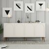 Kummut Kalune Design Lyon 81, 180 x 81 x 35 cm, valge/kreem/pähkel