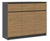 Kummut Top E Shop Malwa 3D3S, 40 x 120 x 97 cm, antratsiit/tamm