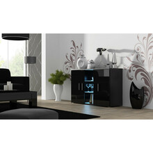 Kummut Cama Meble Soho S7, 120 x 41 x 80 cm, must/tumehall