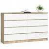 Kummut Akord K160, 40 x 160 x 121 cm, valge/sonoma tamm/helepruun