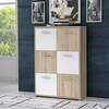 Kummut Forte Quadro QDRK36, 77 x 30 x 113 cm, valge/tamm