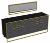 Kummut Kalune Design Polka Aynali 875ZNA3515, 179.9 x 47.3 x 75 cm, kuldne/must