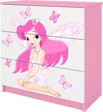 Kummut Kocot Kids Babydreams Fairy With Butterflies, valge/roosa, 80 x 41 x 80.5 cm