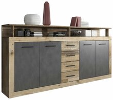 Kummut Wipmeb Luna XXL, 190 x 32 x 95 cm, tamm/must
