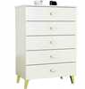 Kummut Akord Mobi K-05, 37 x 60 x 89 cm, valge/kuldne