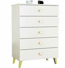 Kummut Akord Mobi K-05, 37 x 60 x 89 cm, valge/kuldne