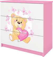 Kummut Kocot Kids Babydreams Teddybear Butterflies, 80 x 41 x 80.5 cm, valge/roosa