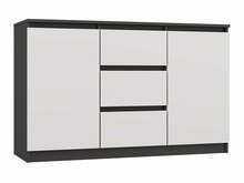 Kummut Topeshop Malwa 2D3S M-MP-K-MAL-2D3S-ANTBIA, 120 x 40 x 75 cm, valge/antratsiit