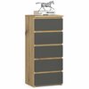 Kummut Akord CL5, 35 x 40 x 92 cm, tamm/hall