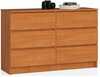 Kummut Akord K120 6SZ CLP, 40 x 120 x 77 cm, lepp
