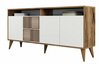 Kummut Kalune Design Milan 845HCT5330, 160 x 35 x 78 cm, valge/pähkel