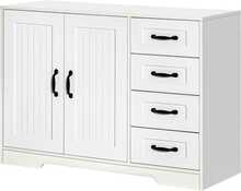 Kummut Homcom, 4 sahtlit, 1 kapp, 105 x 40 x 76 cm, valge