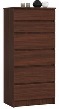 Kummut Akord K60, 60 x 40 x 130 cm, 6 sahtliga, tumepruun