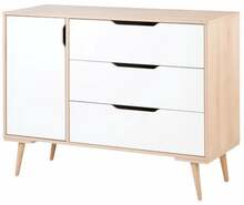 Kummut Klups Sofie, 120 x 45 x 94 cm, valge/pöök