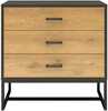 Kummut Home4You Amsterdam 45034, 80 x 40 x 75 cm, must/pruun