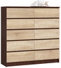 Kummut Akord K120 10SZ CLP, 40 x 120 x 121 cm, pruun/sonoma tamm