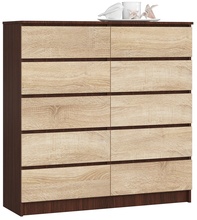 Kummut Akord K120 10SZ CLP, 40 x 120 x 121 cm, pruun/sonoma tamm