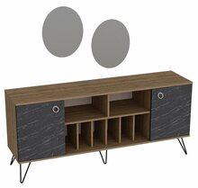 Kummut Kalune Design Lorenz 875ZNA3506, must/pähkel, 44.8 x 180 x 78.6 cm