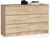 Kummut Akord K140 6SZ CLP, 40 x 138 x 77 cm, sonoma tamm
