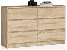 Kummut Akord K140 6SZ CLP, 40 x 138 x 77 cm, sonoma tamm