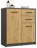 Kummut Top E Shop Simplo 2D2S, 74 x 35 x 85 cm, antratsiit/tamm artisan