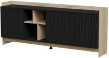 Kummut Cama Meble Porto 3D, 190 x 38 x 77 cm, tamm/must