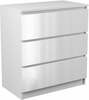 Kummut Top E Shop Malwa M3, 70 x 40 x 77 cm, läikiv valge