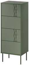 Kummut Cama Meble 4S TRESSE, 50 x 40 x 125 cm, matt roheline
