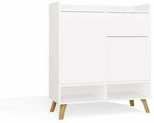 Kummut Meble Dekorado Colin, 80 x 35 x 92 cm, 2 ust, 1 sahtel, valge