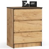 Kummut Akord K60, 40 x 60 x 77 cm, 3 sahtlit, craft tamm, pruun
