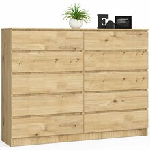 Kummut Akord K160 10, 40 x 160 x 121 cm, 10 sahtliga, pruun/pruunikas
