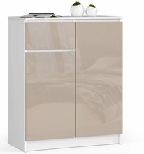Kummut Akord K80, 80 x 40 x 99 cm, valge/beež